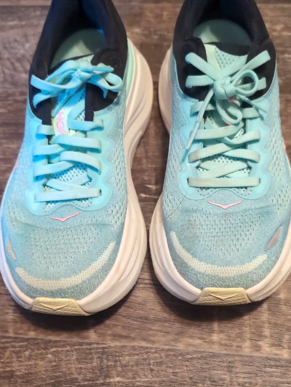 Hoka Bondi 9 Sz 8 B Women's Athletic Shoes in Aqua and Black - Picture 5 of 7